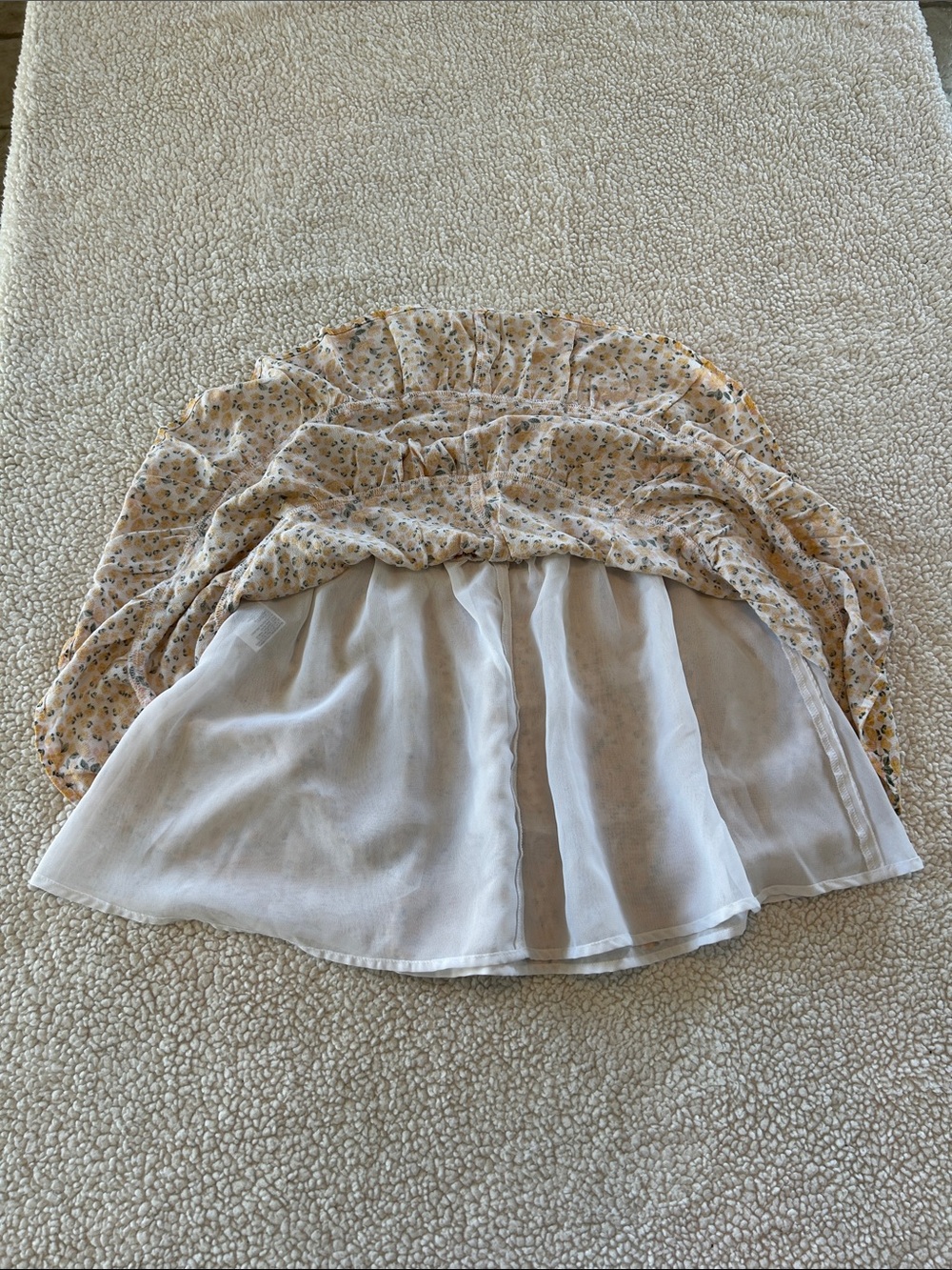 American Eagle Outfitters Yellow Floral Tiered Smocked Skirt - Picture 5 of 7
